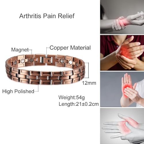 EDMIRIA Copper Magnetic Bracelet for Men – Stylish Adjustable Pure Copper Therapy Bracelet for Pain Relief & Wellness (Design-9) - Image 5