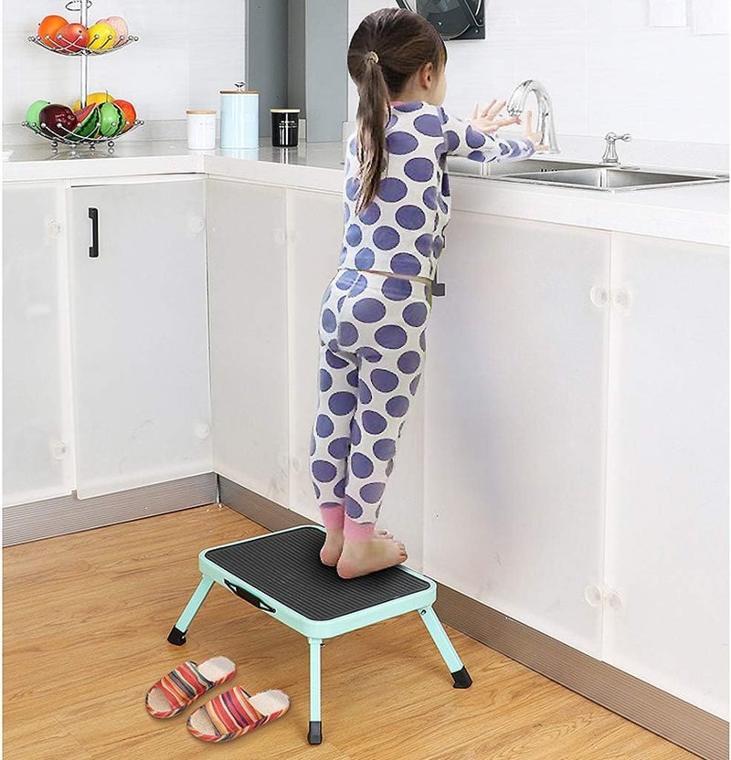 klarako One Step Folding Ladder, Heavy Duty Steel Portable Step Ladder NonSlip Rubber Mat Folding Legs 150 kg Max Capacity - Image 3