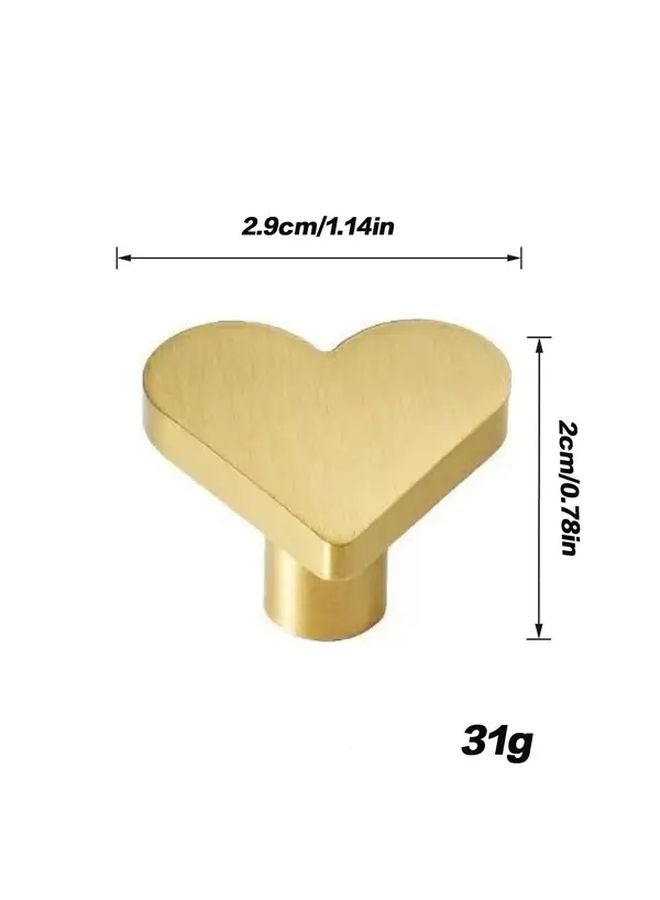 Brass Heart Shaped Cabinet Drawer Pull Single Hole Door Handle Rust Resistant 1pc - Image 4