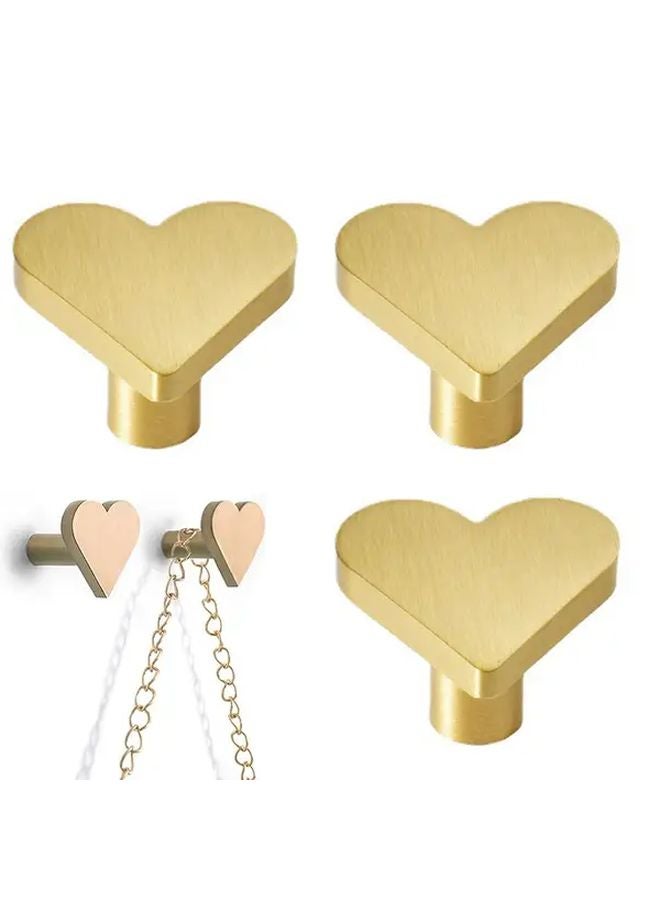 Brass Heart Shaped Cabinet Drawer Pull Single Hole Door Handle Rust Resistant 1pc - Image 3