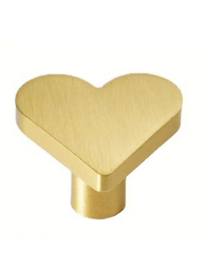 Brass Heart Shaped Cabinet Drawer Pull Single Hole Door Handle Rust Resistant 1pc - Image 1