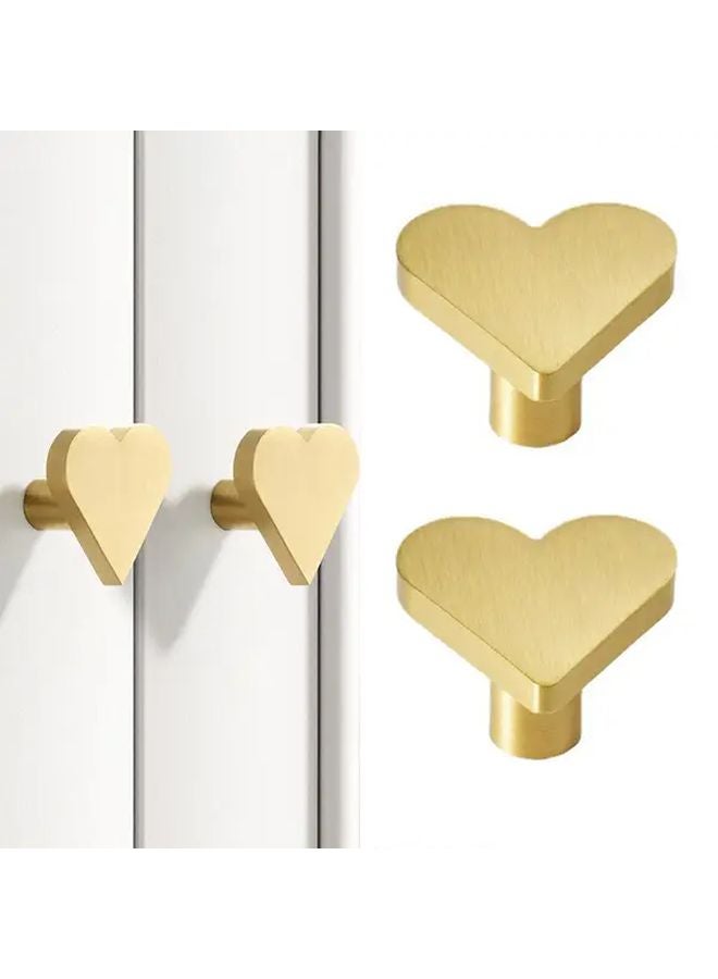 Brass Heart Shaped Cabinet Drawer Pull Single Hole Door Handle Rust Resistant 1pc - Image 2