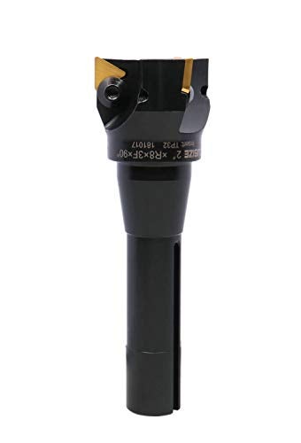 Accusize Industrial Tools 2'' Carbide Indexable End Mill, R8 Shank, with 3 Pc Tpg 322 Inserts, 0046-0916 - Image 1