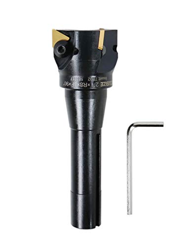 Accusize Industrial Tools 2'' Carbide Indexable End Mill, R8 Shank, with 3 Pc Tpg 322 Inserts, 0046-0916 - Image 2