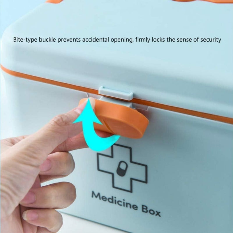 Sankirtan صندوق تخزين دواء محمول متعدد الوظائف 1 قطعة من سانكيرتان، صندوق طبي، صندوق متعدد الأغراض مع مقبض درج إضافي للاستخدام المنزلي والمكتبي والتخييم والسفر (نمط 2) - Image 4
