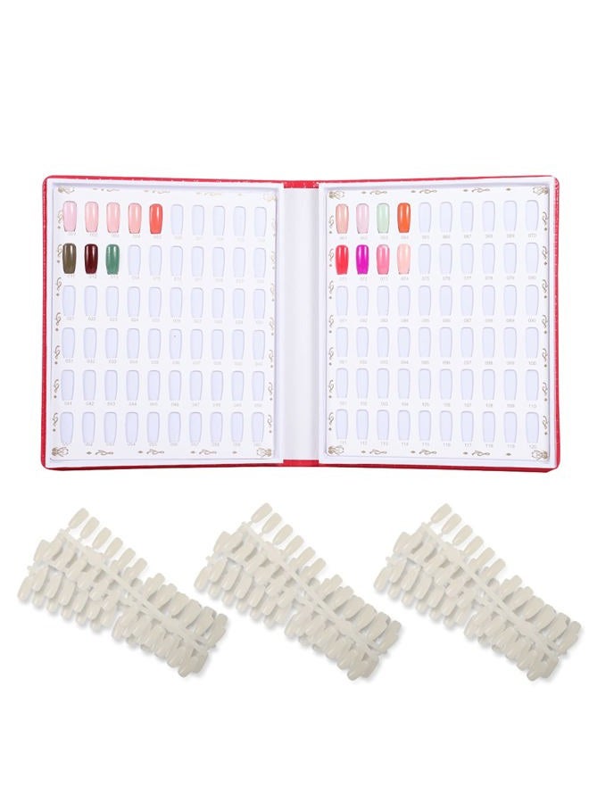 NMKL38 120 Nail Color Chart Display Book for Nail Polish UV Gel Color Cards Nail Salon Tool with False Nail Tips (Rose) - Image 2