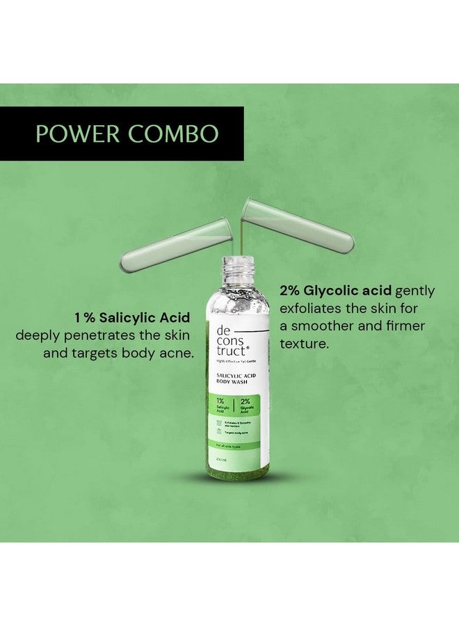 ديكونستركت غسول الجسم Deconstruct 1% Salicylic Acid مع 2% Glycolic Acid | يمنع ظهور حب الشباب في الجسم والبشرة الخشنة والمتشققة | ينظف البشرة بعمق | جل الاستحمام للنساء والرجال - 200 مل (عبوة من قطعتين) - Image 4