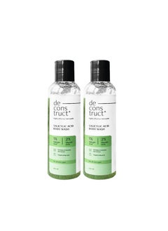 ديكونستركت غسول الجسم Deconstruct 1% Salicylic Acid مع 2% Glycolic Acid | يمنع ظهور حب الشباب في الجسم والبشرة الخشنة والمتشققة | ينظف البشرة بعمق | جل الاستحمام للنساء والرجال - 200 مل (عبوة من قطعتين)  - Image 1