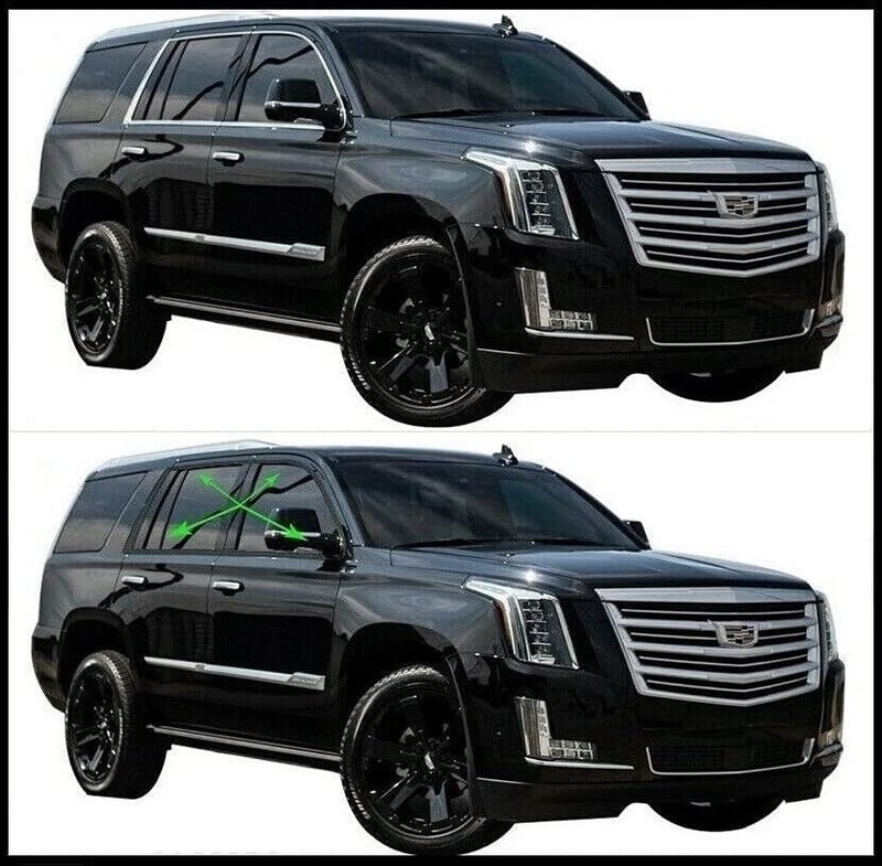 SlickMod Chrome Delete Blackout Vinyl Overlay for 20152020 Cadillac Escalade Window Trim Gloss Black