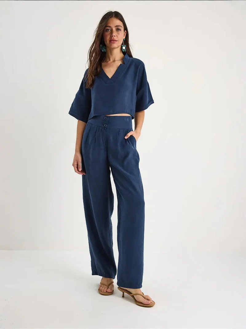 Others - invalid brand LUCCI Long V-Neck Buttoned Two-Piece Co-Ord Set