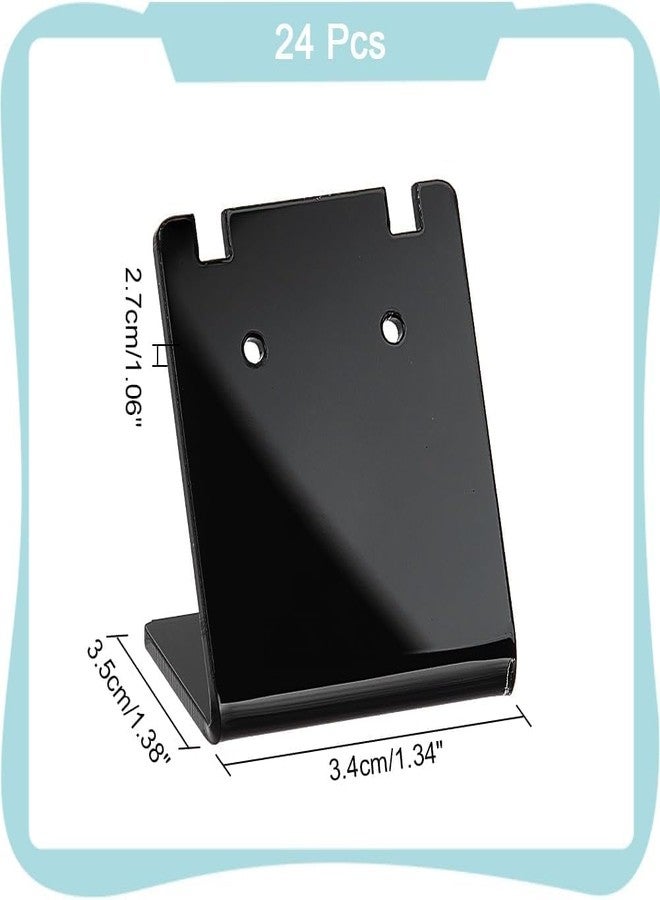 Kd Retail 24PCS 48 Holes Black Earring Holder, L-Shape Jewelry Organizer Displays Clear Mini Ear Stud Necklace Stand Holders for Necklace Jewelry Dangling Slant Back Display, 1.34x1.38x1inch - Image 5