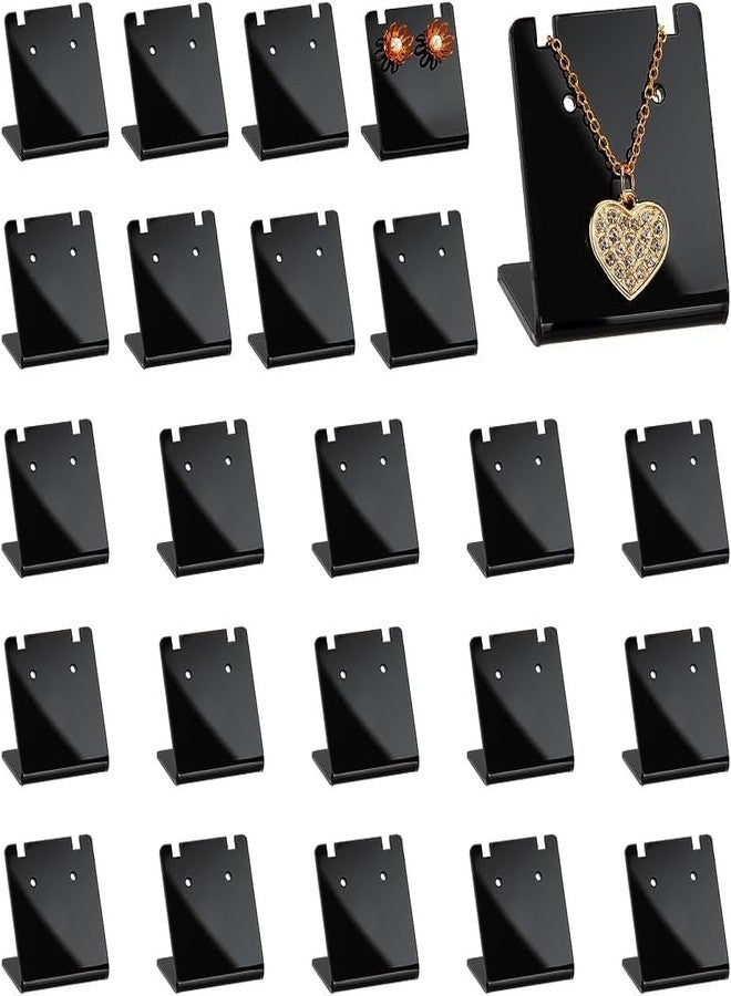 Kd Retail 24PCS 48 Holes Black Earring Holder, L-Shape Jewelry Organizer Displays Clear Mini Ear Stud Necklace Stand Holders for Necklace Jewelry Dangling Slant Back Display, 1.34x1.38x1inch - Image 1