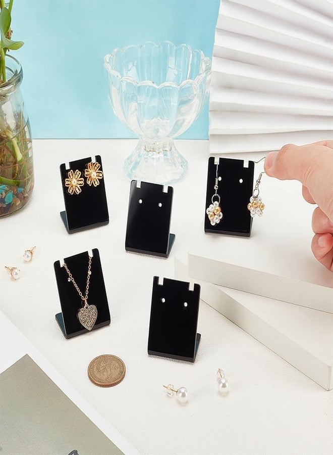 Kd Retail 24PCS 48 Holes Black Earring Holder, L-Shape Jewelry Organizer Displays Clear Mini Ear Stud Necklace Stand Holders for Necklace Jewelry Dangling Slant Back Display, 1.34x1.38x1inch - Image 2