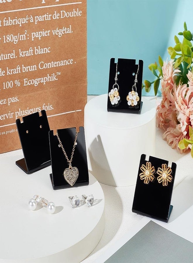 Kd Retail 24PCS 48 Holes Black Earring Holder, L-Shape Jewelry Organizer Displays Clear Mini Ear Stud Necklace Stand Holders for Necklace Jewelry Dangling Slant Back Display, 1.34x1.38x1inch - Image 3
