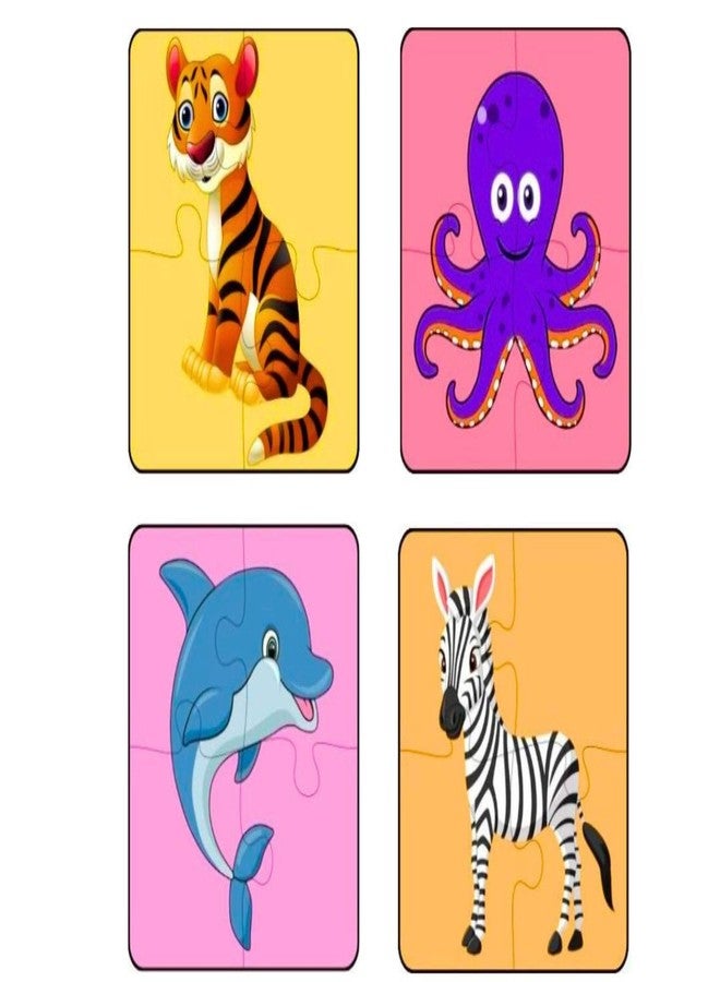 Exello 4 Piece Wooden Puzzle for Kids - Set of 4 Animals Jigsaw Puzzle, 4x4 Inch Size, Jigsaw Puzzles for Kids - Image 1