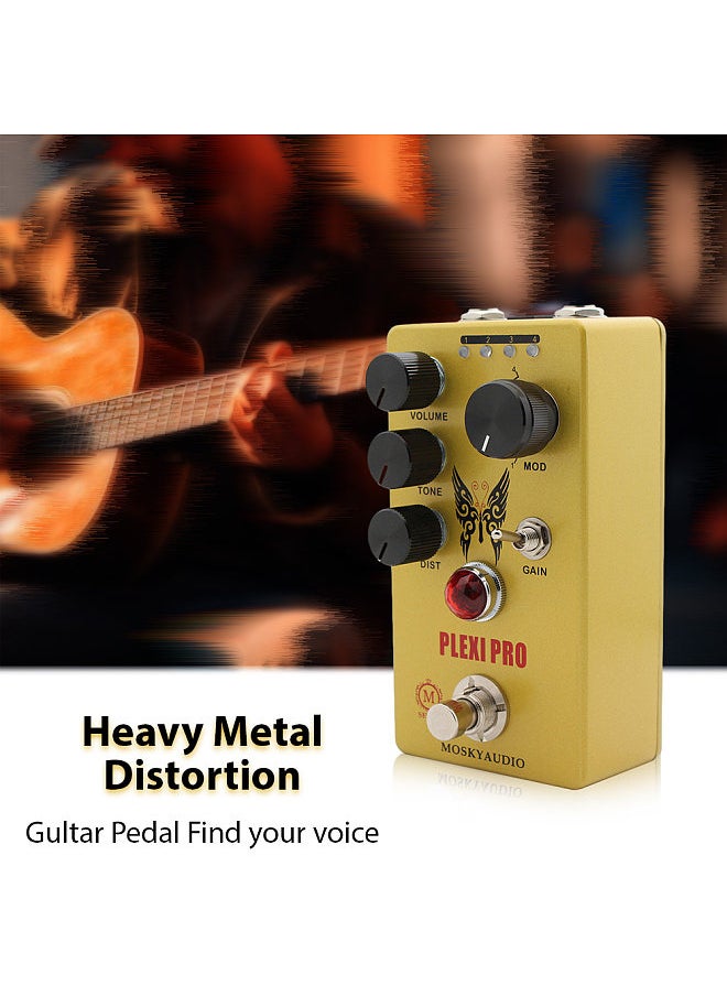 MOSKYAudio MOSKYAUDIO Guitar Distortion Pedal Electric Guitar Effects Pedal Volume/Tone/Distortion Control True Bypass Metal Shell DC 9V 6.35mm Input/Output Interface Mini Guitar Distortion Effector  - Image 4
