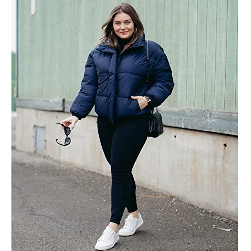 NEW YOUNG 2 Pack Plus Size Fleece Lined Leggings Women-1X-4X High Waist Winter Tummy Control Thermal Warm Yoga Pants Workout Black,Navy Blue - Image 2
