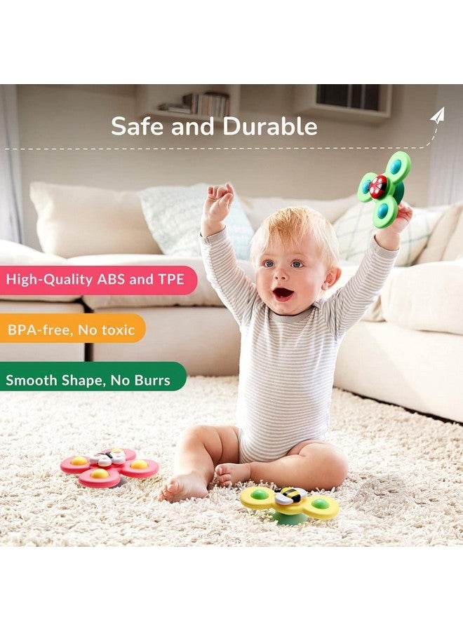 Supreme Deals ® Spinning Bath Toy 3Pcs Silicone Suction Cup Base Sensory Waterproof Bath Spinner Bath Sticks To Rotating Learning Baby Smooth Surface Chair Tray For Kids (3Pcs Silicone Suction Cup) - Image 3