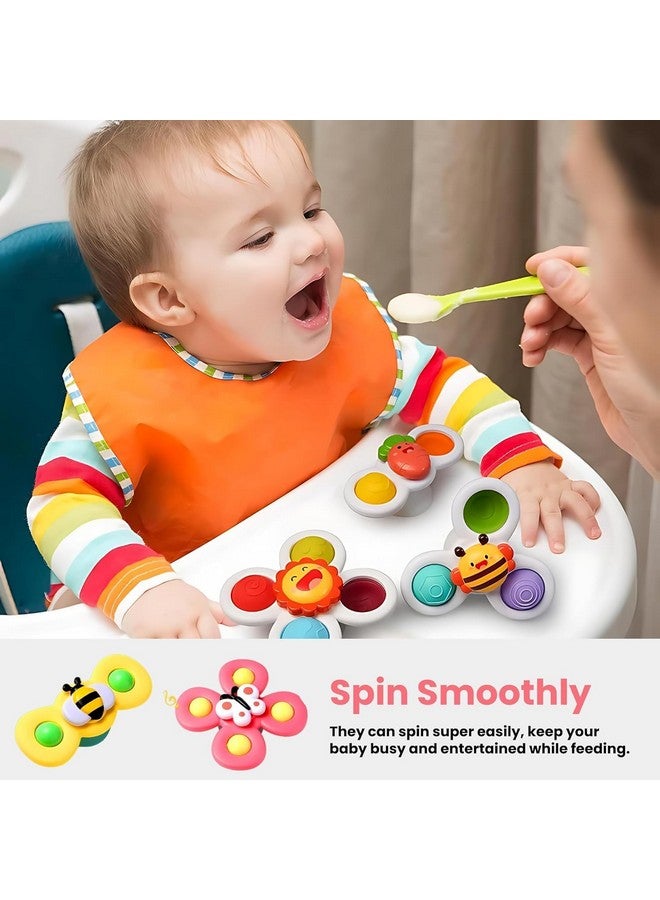 Supreme Deals ® Spinning Bath Toy 3Pcs Silicone Suction Cup Base Sensory Waterproof Bath Spinner Bath Sticks To Rotating Learning Baby Smooth Surface Chair Tray For Kids (3Pcs Silicone Suction Cup) - Image 4