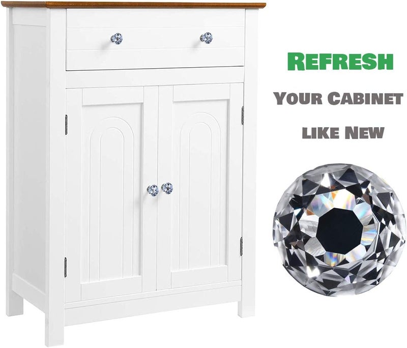 DeELF Outlet DEELF 26 Packs Kitchen Cabinet Knobs, 30 mm Crystal Cabinet Knobs, Diamond Dresser Handle Drawer Pulls, Dresser Knobs for Cabinets and Drawers, Black Base - Image 3