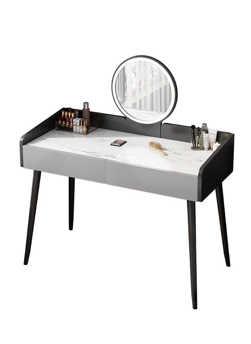 Sharpdo - Multifunctional Vanity table With Drawer Storage, Bedroom Dresser with Mirror 80 * 40 * 120cm (Grey) - Image 1