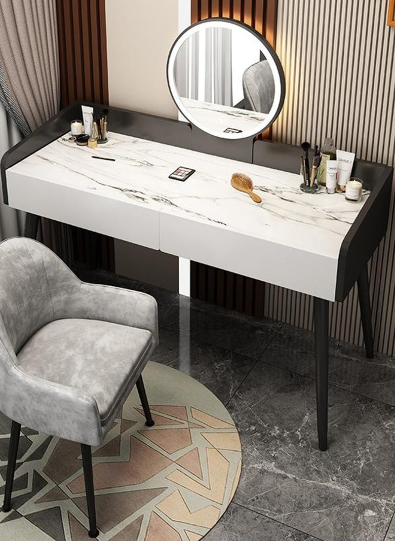 Sharpdo - Multifunctional Vanity table With Drawer Storage, Bedroom Dresser with Mirror 80 * 40 * 120cm (Grey) - Image 1