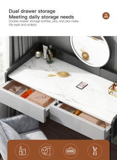 Sharpdo Multifunctional Vanity table With Drawer Storage, Bedroom Dresser with Mirror 80 * 40 * 120cm (Grey)  - Image 5