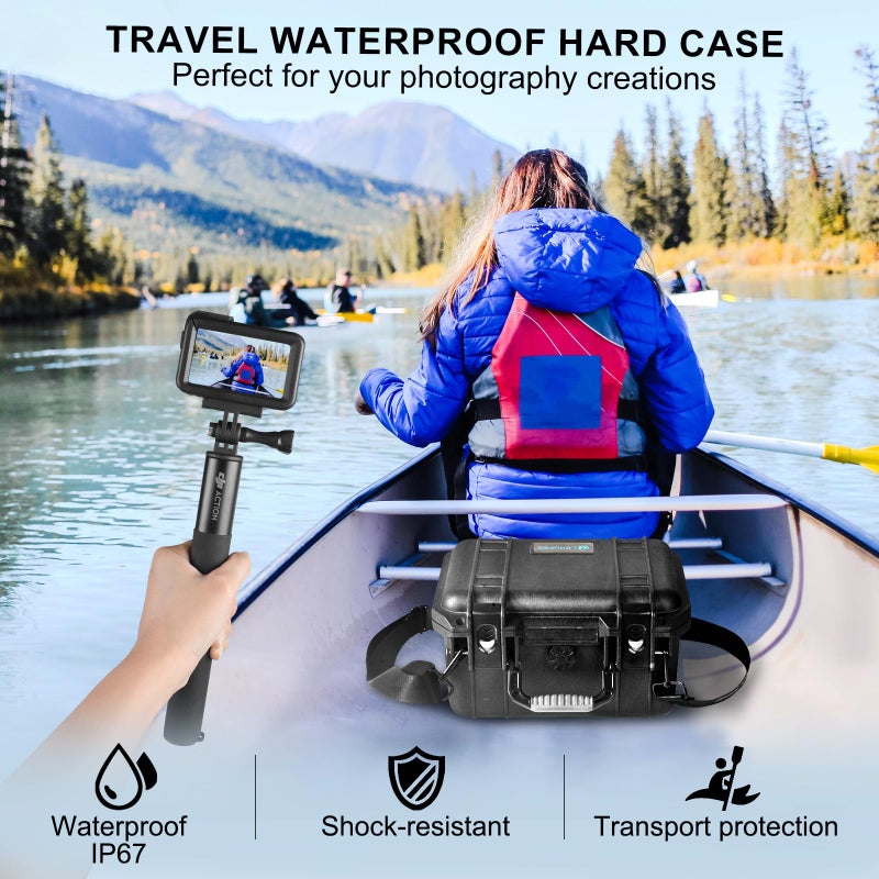 Lekufee Waterproof Hard Case for DJI Osmo Action 6, Osmo Action 5 Pro/4/3 Camera,Adventure Combo,Standard Combo and More Accessories(Case Only) - Image 5