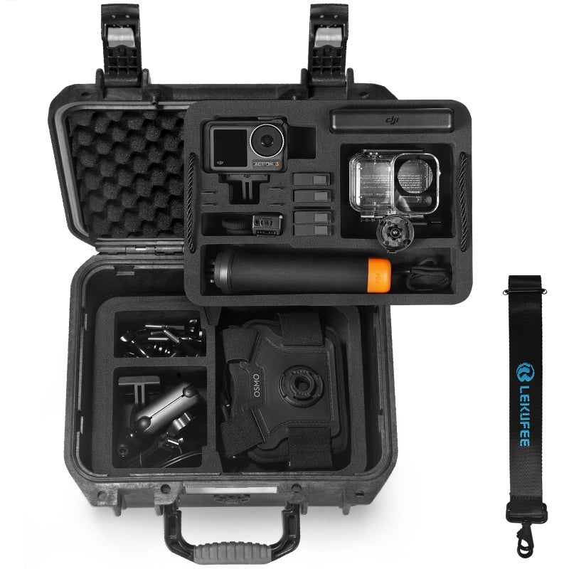 Lekufee Waterproof Hard Case for DJI Osmo Action 6, Osmo Action 5 Pro/4/3 Camera,Adventure Combo,Standard Combo and More Accessories(Case Only) - Image 1