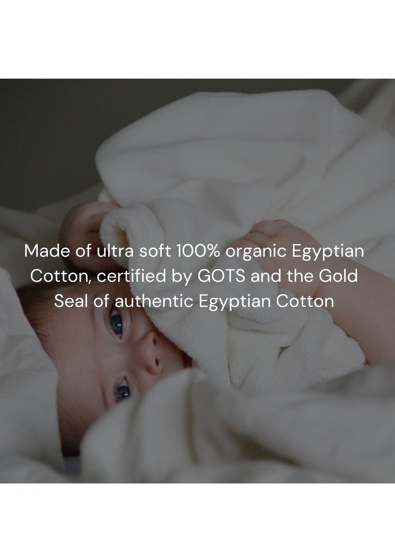 Under the Nile - Under the Nile Organic Cotton Super Soft Baby Deluxe Hooded Towel Striped- Super Absorbent Baby Bath Shower Towel for Sensitive Skin Baby - Image 1