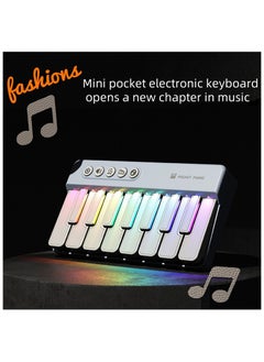 EXCLIFE Children's rainbow electronic piano light music can play the piano infant early education multifunctional music toy  - Image 1