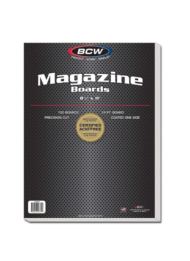BCW - BCW Magazine Bags and Backing Boards Combo - 100 ct | Acid-Free Polypropylene Bags for Current Magazines | 24pt Solid Bleached Sulfate Boards | Archival-Quality Protection for Collectible Magazines - Image 1