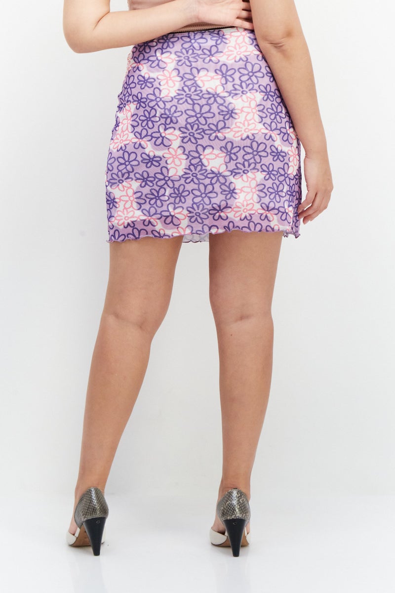 Misfit Women Floral Print Mini Skirt, Multicolor - Image 4