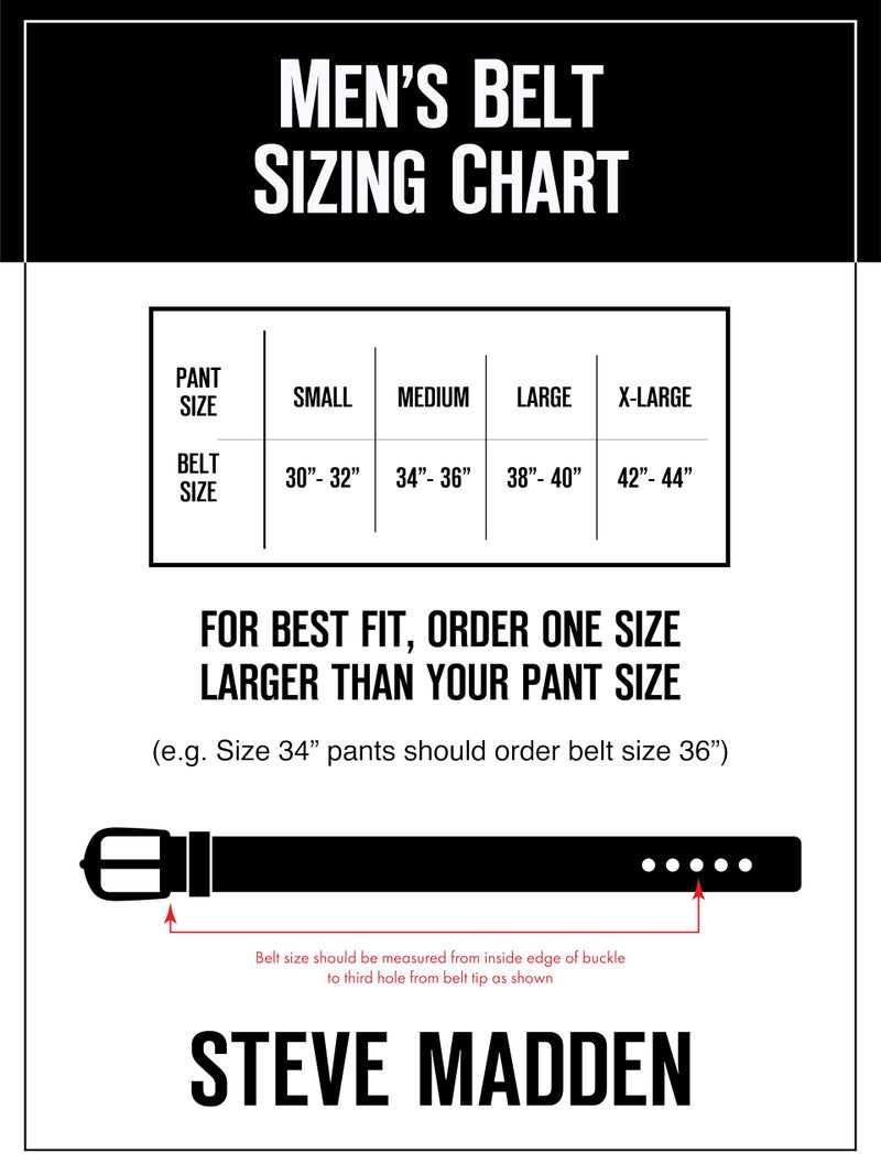 Steve Madden Reversible Men's Dress Casual Every Day Leather Belt, Black/Brown (Smooth), 34 - Image 5