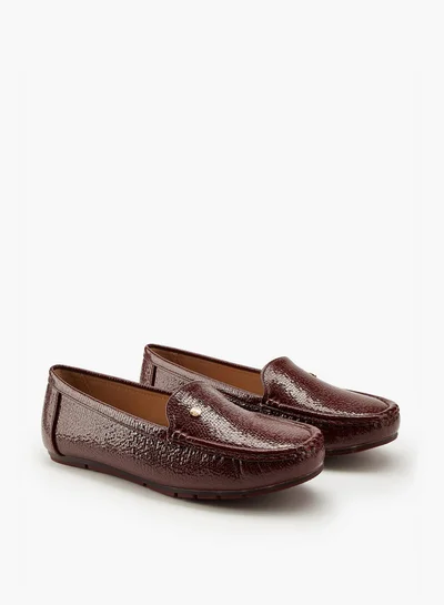 Flora Bella By Shoexpress Textured Slip-On Moccasins