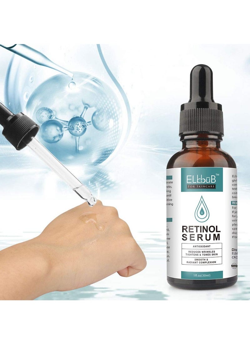 ELBBUB 3x30ml Vitamin C Serum Retinol Serum and Hyaluronic Acid Serum Boost Skin Collagen Age Defying Serum Hydrate and Plump Skin Anti Aging Wrinkle Facial Serum Antioxidant Moisturizing Day and Night Skincare Face Serum - Image 4