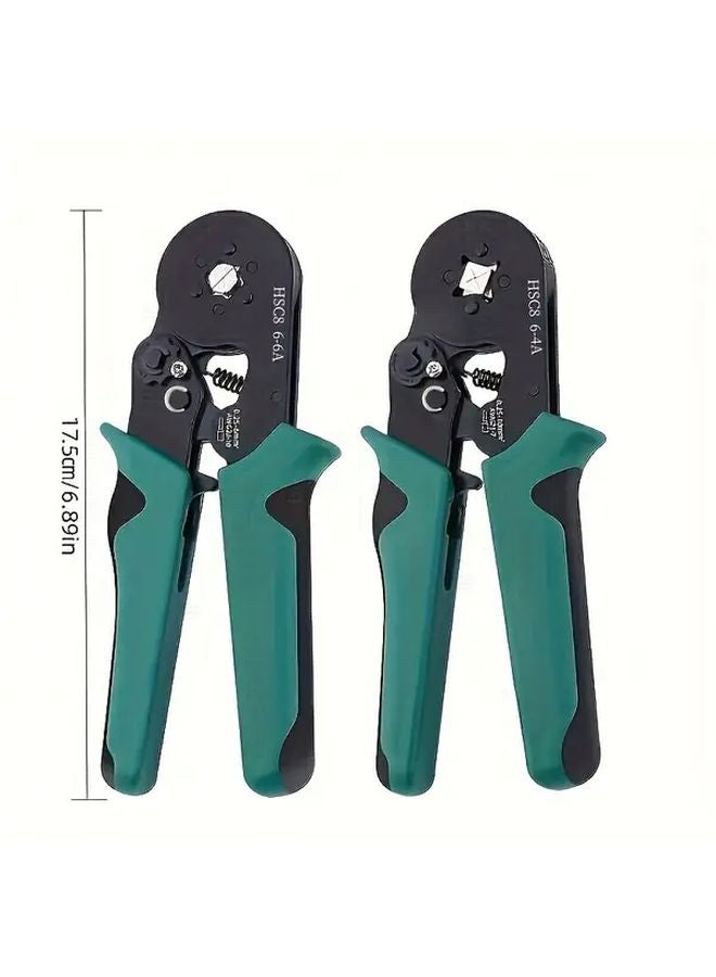 Green And Black Wire Strippers Professional Electrician Crimping Pliers Adjustable Ratchet Terminal Connector - Image 4