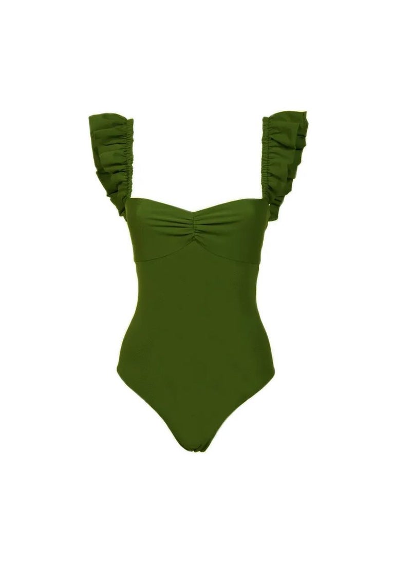 Y&D - 2-Piece Women Swimsuit with Skirt Holiday Beach Dress Female Retro Swimwear Vintage Surf Wear Summer-Y327绿色套装 - Image 1