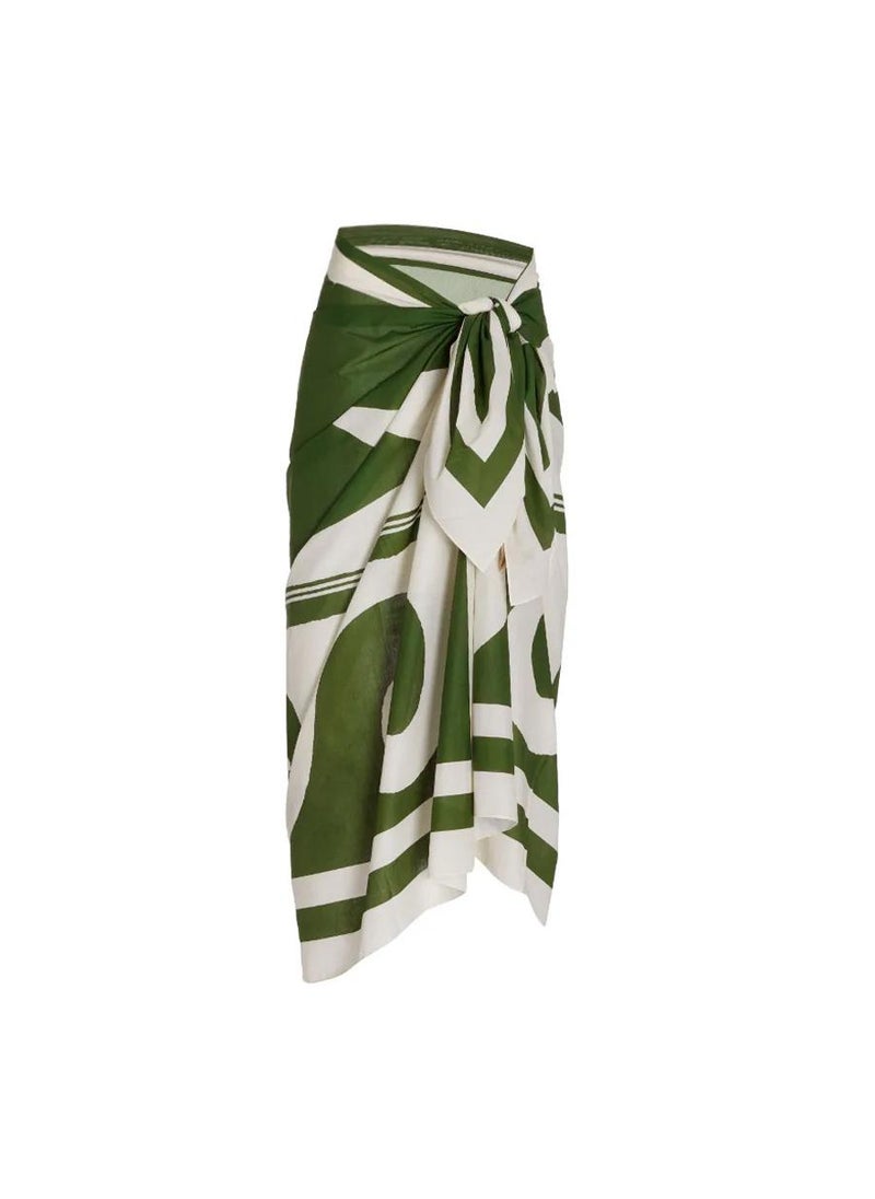 Y&D - 2-Piece Women Swimsuit with Skirt Holiday Beach Dress Female Retro Swimwear Vintage Surf Wear Summer-Y327绿色套装 - Image 1