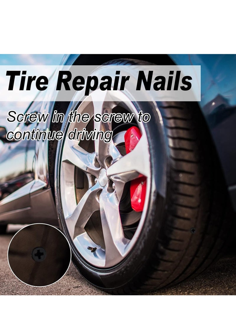 20 Pack Tire Repair Nails Black Tire Repair Rubber Screws Soft Rubber Screw Fast Tool Self-Service Tire Repair Nail for Car Motorcycle - Image 5