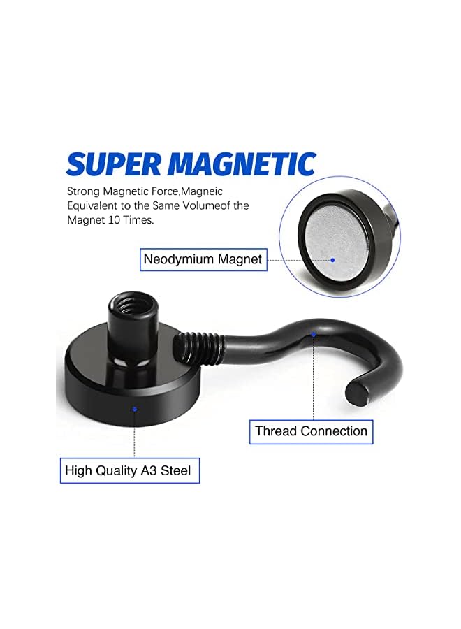 Zaboon 3 Pcs Magnetic Utility Hooks With 22Lbs Heavy Duty Rare Earth Neodymium Magnet Hooks For Hanging Cruise Magnet Shooks For Refrigerator Grill Kitchen Bathroom - Image 4