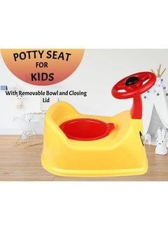 Nabhya Toilet Trainer Baby Potty Seat Ferrari Car Designed With Removable Bowl & Closing Lid (Yellow)  - Image 4