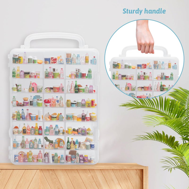 JOYMOMO 48 Slots Mini Brand Storage Case with Mini Brands Collector Toys,Transparent Compartment for Miniatures(Case Only) - Image 3