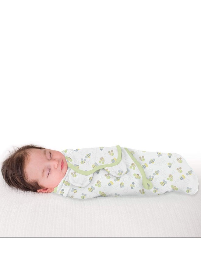 SwaddleMe By Ingenuity Original Swaddle 100% Cotton Improves Sleep & Calms Startle Reflex 0 3 Months 3 Pack Busy Bees  - Image 2