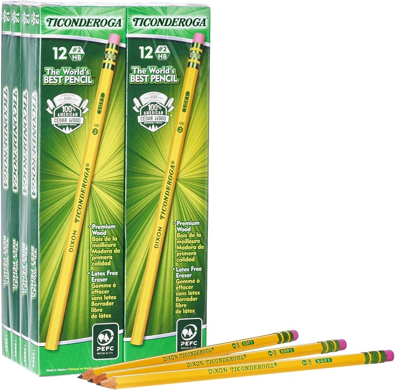 Ticonderoga Woodcase Pencils 2 Boxes of 96, 192 Pencils Total (13872SP) - Image 1