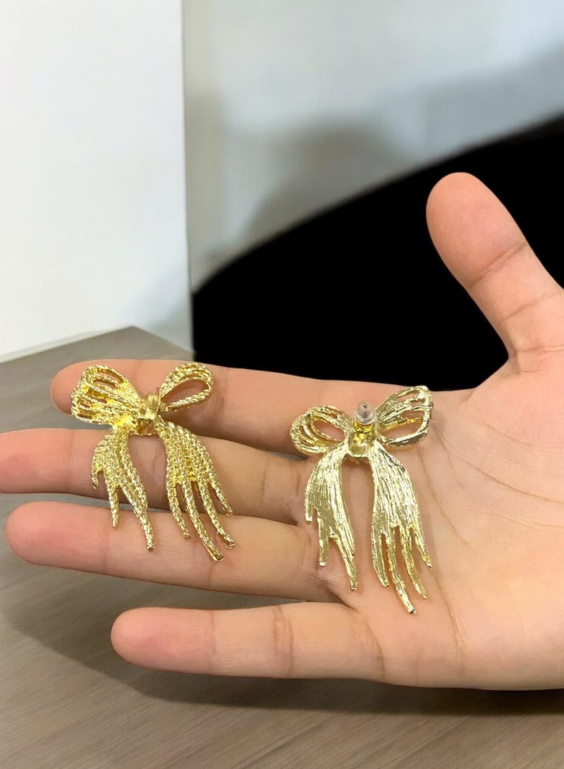 Dangle Charms Elegant & Trendy Gold Plated Earrings For Women - Image 3