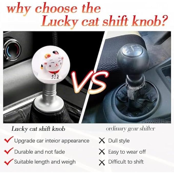 ريحني مقبض ناقل الحركة Azonee Gear Shift Manual Universal Lucky Cat Switch Neck 4 5 Circuit Round Round مع M8125 M10125 محول M1015 1 قطعة - Image 4