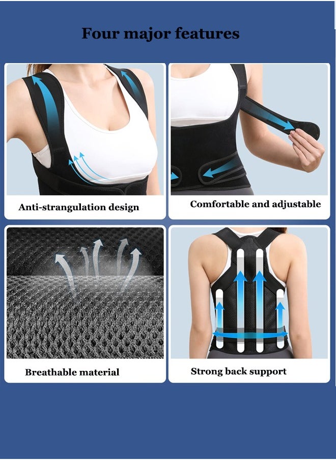 Aissiora Hunchback correction belt Adjustable Back orthotics Adult body aligners Wrap around the waist support Relieves shoulder, neck and back pain Helps correct hunchback  - Image 3