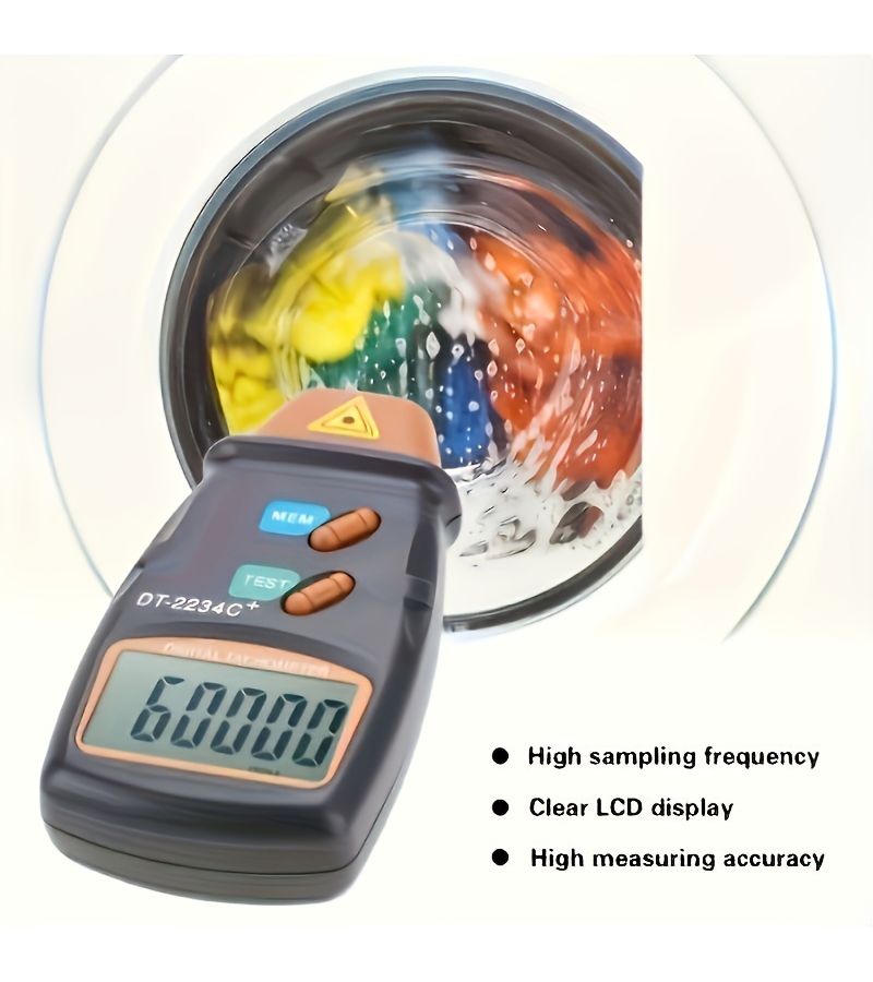 Handheld Digital Tachometer Non Contact Laser RPM Gauge 2234C 2.5 to 99999 RPM 001 Percent Accuracy Battery Operated - Image 2