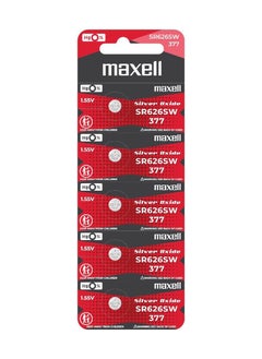 Maxell 5-Pieces Maxell SR626SW / 377 Silver Oxide Hg0% 1.55V (maxell) Japan Batteries  - Image 1